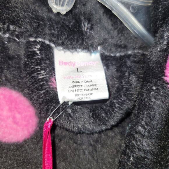 Body Candy Fun Polka Dot Luxe Plush Soft Sleepwear Robe Multicolor Size Large - Picture 4 of 6